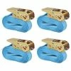 VidaXL Sangle d’arrimage 4 pcs 0,8 tonne 6 m x 25 mm Bleu -Accessoires de quincaillerie Soldes image 1 142652