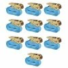 VidaXL Sangle d’arrimage à cliquet 10 pcs 0,8 tonne 4 m x 25 mm Bleu -Accessoires de quincaillerie Soldes image 1 142653