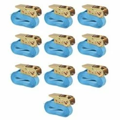 VidaXL Sangle d’arrimage à cliquet 10 pcs 0,8 tonne 4 m x 25 mm Bleu