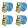 VidaXL Sangle d’arrimage 4 pcs 2 tonnes 6 m x 38 mm Bleu -Accessoires de quincaillerie Soldes image 1 142654