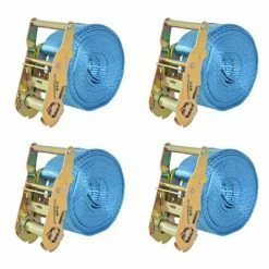 VidaXL Sangle d’arrimage 4 pcs 2 tonnes 6 m x 38 mm Bleu