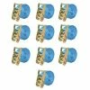 VidaXL Sangle d’arrimage à cliquet 10 pcs 2 tonnes 6 m x 38 mm Bleu -Accessoires de quincaillerie Soldes image 1 142655