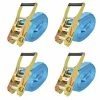 VidaXL Sangle d’arrimage à cliquet 4 pcs 4 tonnes 8 m x 50 mm Bleu -Accessoires de quincaillerie Soldes image 1 142656