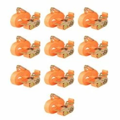 VidaXL Sangle d’arrimage 10 pcs 0,4 tonne 6 m x 25 mm Orange