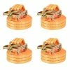 VidaXL Sangle d’arrimage à cliquet 4 pcs 1 tonne 6 m x 38 mm Orange -Accessoires de quincaillerie Soldes image 1 142660