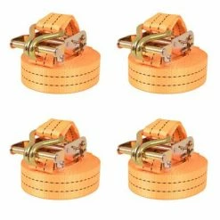 VidaXL Sangle d’arrimage à cliquet 4 pcs 1 tonne 6 m x 38 mm Orange
