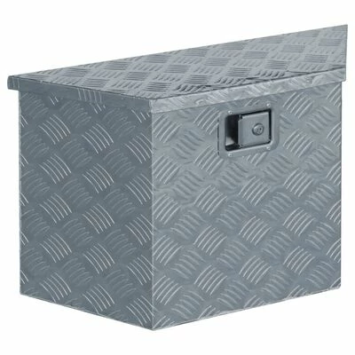 VidaXL Boîte en aluminium 70 x 24 x 42 cm Trapézoïdal Argenté 3 VidaXL Boîte en aluminium 70 x 24 x 42 cm Trapézoïdal Argenté