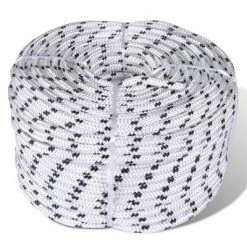 VidaXL Corde de bateau tressée Polyester 12 mm 250 m Blanc