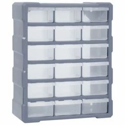VidaXL Organisateur multi-tiroirs avec 18 tiroirs centraux 38x16x47 cm