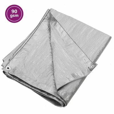 VidaXL Bâche 90 g/m² 8x12 m Gris PEHD 3 VidaXL Bâche 90 g/m² 8x12 m Gris PEHD