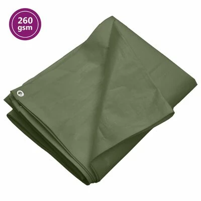 VidaXL Bâche 260 g/m² 8x12 m Vert PEHD 3 VidaXL Bâche 260 g/m² 8x12 m Vert PEHD
