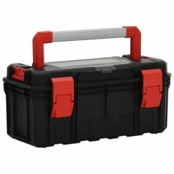 VidaXL Boîte à outils Noir et rouge 55x28x26,5 cm