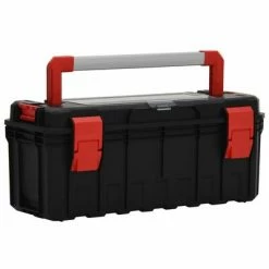 VidaXL Boîte à outils Noir et rouge 65x28x31,5 cm