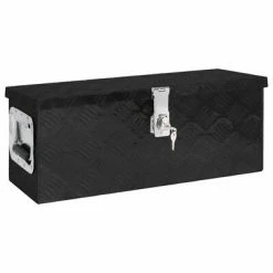 VidaXL Boîte de rangement Noir 60x23,5x23 cm Aluminium