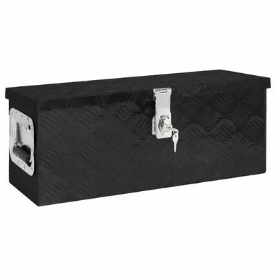 VidaXL Boîte de rangement Noir 60x23,5x23 cm Aluminium 3 VidaXL Boîte de rangement Noir 60x23,5x23 cm Aluminium