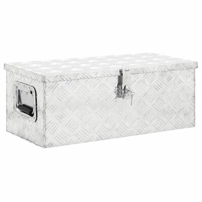 VidaXL Boîte de rangement Argenté 70x31x27 cm Aluminium 3 VidaXL Boîte de rangement Argenté 70x31x27 cm Aluminium