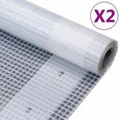 VidaXL Bâches Leno 2 pcs 260 g/m² 2x5 m Blanc