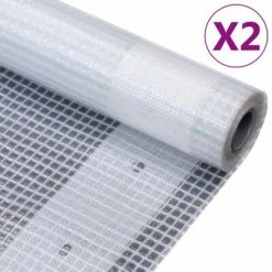 VidaXL Bâches Leno 2 pcs 260 g/m² 3x2 m Blanc