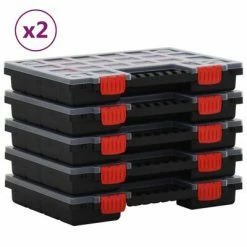 VidaXL Boîtes d'assortiment 10 pcs 34,5x25x5 cm Polypropylène