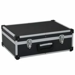 VidaXL Valise à outils 46 x 33 x 16 cm Noir Aluminium