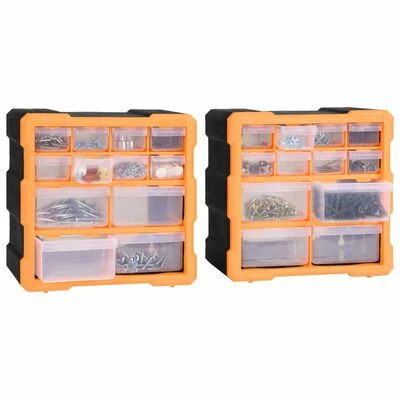 VidaXL Organisateurs multi-tiroirs avec 12 tiroirs 2 pcs 26,5x16x26 cm 4 VidaXL Organisateurs multi-tiroirs avec 12 tiroirs 2 pcs 26,5x16x26 cm – Image 2