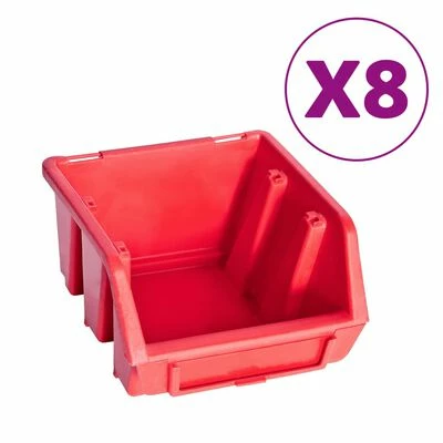 VidaXL Kit de bacs de stockage et panneaux muraux 39 pcs Rouge et noir 4 VidaXL Kit de bacs de stockage et panneaux muraux 39 pcs Rouge et noir – Image 2