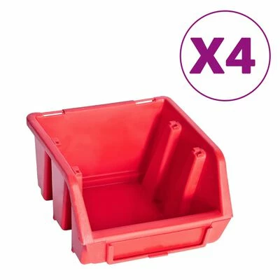 VidaXL Kit de bacs de stockage avec panneau mural 8 pcs Rouge et noir 4 VidaXL Kit de bacs de stockage avec panneau mural 8 pcs Rouge et noir – Image 2