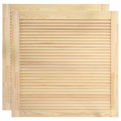VidaXL Portes à persiennes 2 pcs Bois de pin massif 39,5x39,4 cm 3 VidaXL Portes à persiennes 2 pcs Bois de pin massif 39,5x39,4 cm