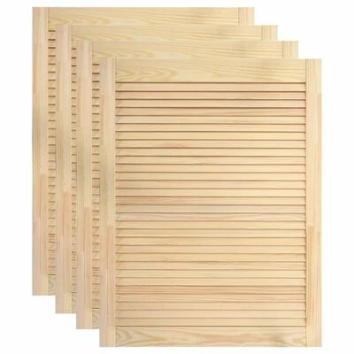 VidaXL Portes à persiennes 4 pcs Bois de pin massif 69x49,4 cm 3 VidaXL Portes à persiennes 4 pcs Bois de pin massif 69x49,4 cm
