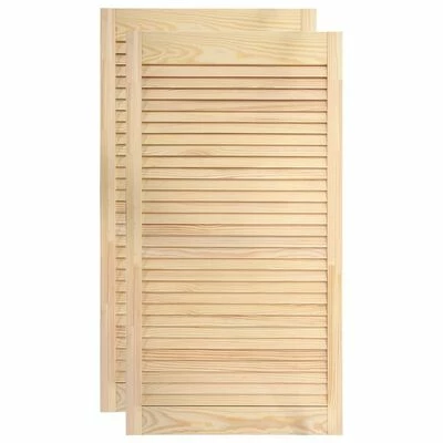 VidaXL Portes à persiennes 2 pcs Bois de pin massif 99,3x39,4 cm 3 VidaXL Portes à persiennes 2 pcs Bois de pin massif 99,3x39,4 cm