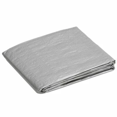 VidaXL Bâche 90 g/m² 4x8 m Gris PEHD 4 VidaXL Bâche 90 g/m² 4x8 m Gris PEHD – Image 2