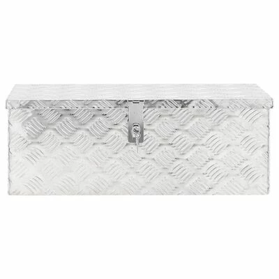 VidaXL Boîte de rangement Argenté 70x31x27 cm Aluminium 4 VidaXL Boîte de rangement Argenté 70x31x27 cm Aluminium – Image 2