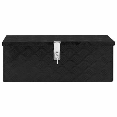 VidaXL Boîte de rangement Noir 70x31x27 cm Aluminium 3 VidaXL Boîte de rangement Noir 70x31x27 cm Aluminium – Image 2