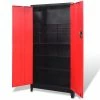 VidaXL Armoire à outils avec 2 portes Acier 90x40x180 cm Noir et rouge -Accessoires de quincaillerie Soldes image 2 20158