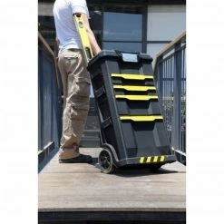 Stanley Boîte à outils sur roulettes Plastique Noir 1-79-206 -Accessoires de quincaillerie Soldes image 2 406823