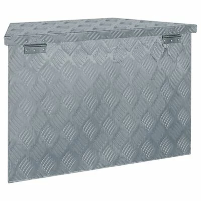 VidaXL Boîte en aluminium 70 x 24 x 42 cm Trapézoïdal Argenté 5 VidaXL Boîte en aluminium 70 x 24 x 42 cm Trapézoïdal Argenté – Image 3