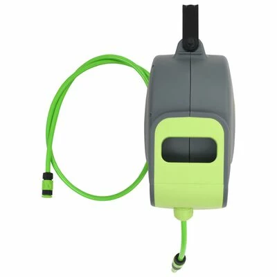 VidaXL Enrouleur tuyau d'eau rétractable automatique fixé mur 30+2 m 5 VidaXL Enrouleur tuyau d'eau rétractable automatique fixé mur 30+2 m – Image 3