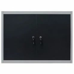 VidaXL Armoire à outils murale Style Industriel Métal Gris et noir -Accessoires de quincaillerie Soldes image 3 145365