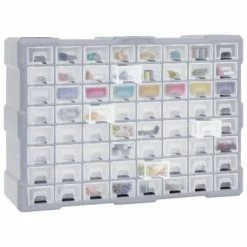 VidaXL Organisateur multi-tiroirs avec 64 tiroirs 52x16x37,5 cm -Accessoires de quincaillerie Soldes image 3 147580