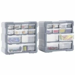 VidaXL Organisateurs multi-tiroirs avec 12 tiroirs 2 pcs 26,5x16x26 cm -Accessoires de quincaillerie Soldes image 3 147582