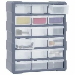 VidaXL Organisateur multi-tiroirs avec 18 tiroirs centraux 38x16x47 cm -Accessoires de quincaillerie Soldes image 3 149598