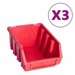VidaXL Kit de bacs de stockage et panneaux muraux 34 pcs Rouge et noir -Accessoires de quincaillerie Soldes image 3 150811