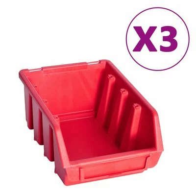 VidaXL Kit de bacs de stockage avec panneau mural 8 pcs Rouge et noir 5 VidaXL Kit de bacs de stockage avec panneau mural 8 pcs Rouge et noir – Image 3