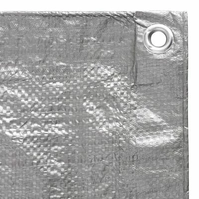 VidaXL Bâche 90 g/m² 4x4 m Gris PEHD 5 VidaXL Bâche 90 g/m² 4x4 m Gris PEHD – Image 3