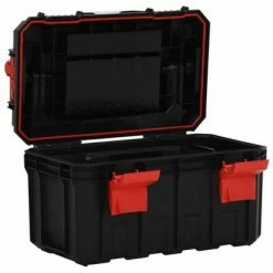 VidaXL Boîte à outils Noir et rouge 45x28x26,5 cm -Accessoires de quincaillerie Soldes image 3 152099