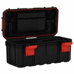 VidaXL Boîte à outils Noir et rouge 55x28x26,5 cm -Accessoires de quincaillerie Soldes image 3 152100