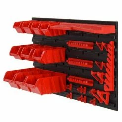 VidaXL Ensemble d'étagères d'atelier 35 pcs Rouge et noir 77x39 cm PP -Accessoires de quincaillerie Soldes image 3 152205