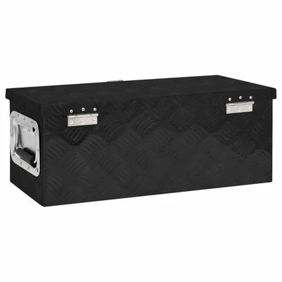 VidaXL Boîte de rangement Noir 60x23,5x23 cm Aluminium 5 VidaXL Boîte de rangement Noir 60x23,5x23 cm Aluminium – Image 3