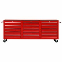 VidaXL Chariot à outils avec 15 tiroirs Acier Rouge -Accessoires de quincaillerie Soldes image 3 3056737