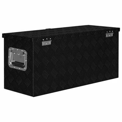 VidaXL Boîte en aluminium 80x30x35 cm Noir 6 VidaXL Boîte en aluminium 80x30x35 cm Noir – Image 4